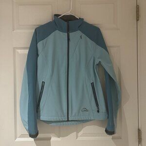 L.L. Bean Women’s Blue Pathfinder Fleece Lined Full-Zip Soft Shell Jacket